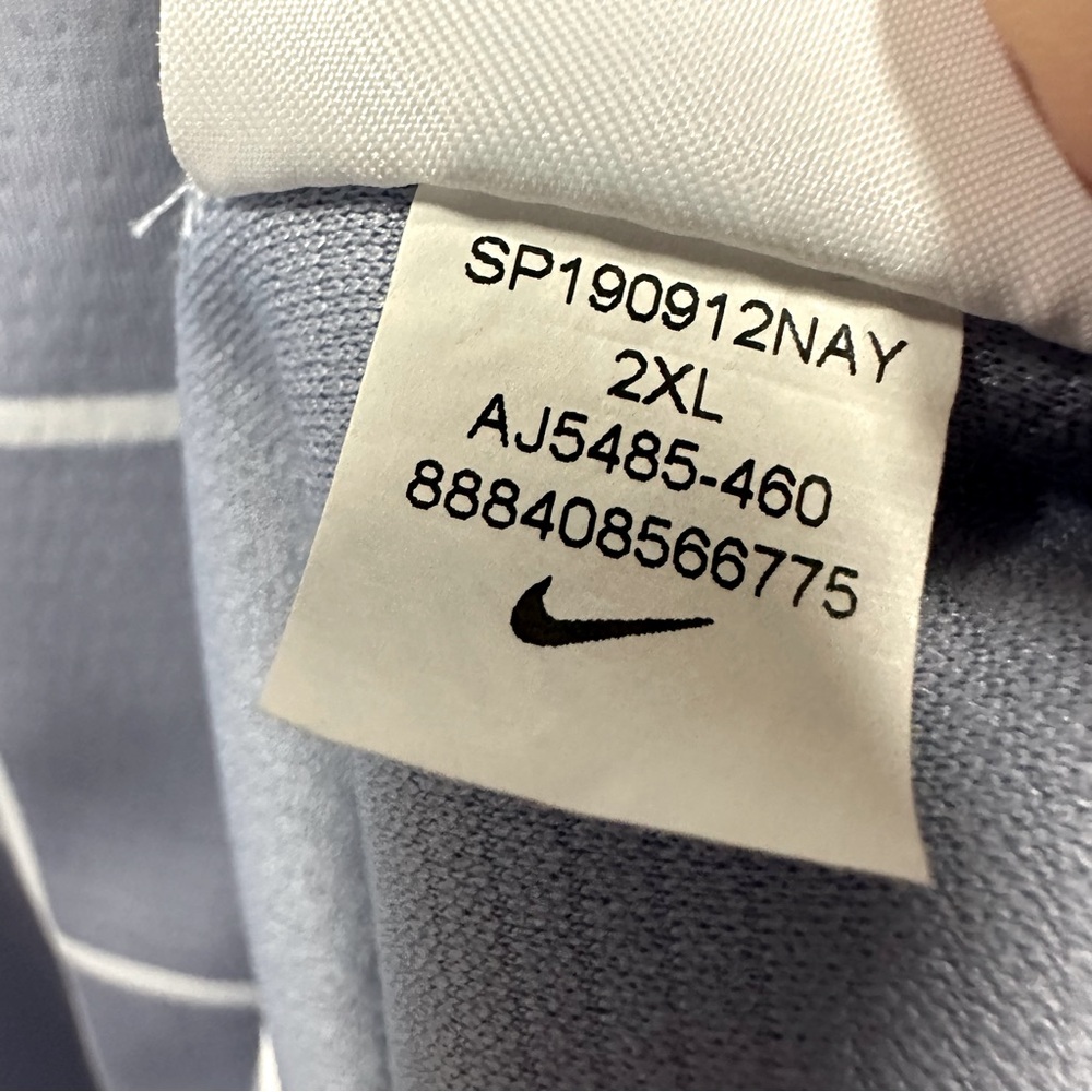 Nike Dri Fit Light Blue and White Embroidered Swoosh Logo Polo Shirt Mens XXL - Picture 4 of 6